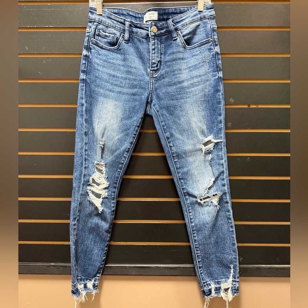 BKE Payton Mid-Rise Ankle Skinny Jeans Distressed Size 26